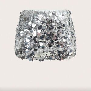 SHEIN Silver Sequin Skirt